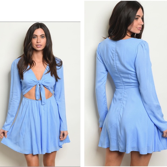 ☕️Blue and White Polka Dot Dress 🌟 - Picture 2 of 3